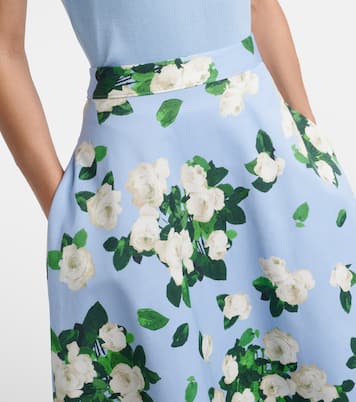 Floral faille midi skirt | Carolina Herrera