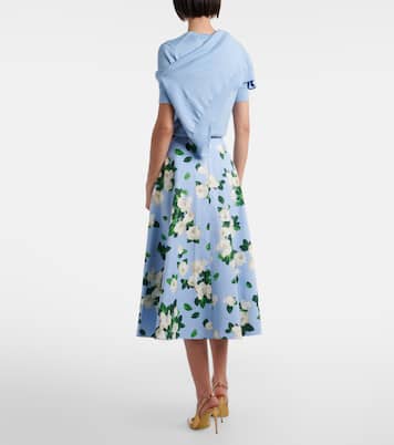 Floral faille midi skirt | Carolina Herrera