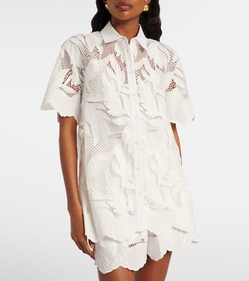 Besticktes Hemd aus Mesh | Erdem