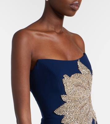 Fara crystal-embellished crêpe gown | Costarellos