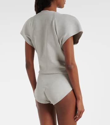 Bomber cotton-blend bodysuit | Norma Kamali