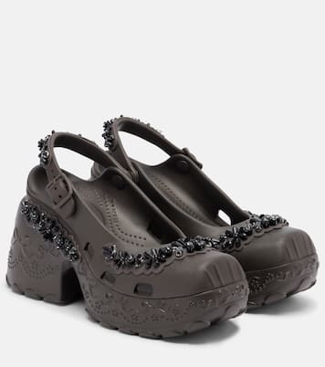 x Crocs embellished slingback pumps | Simone Rocha