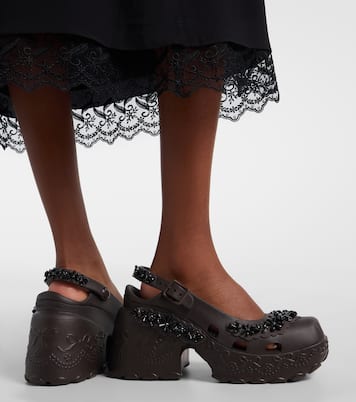 x Crocs embellished slingback pumps | Simone Rocha