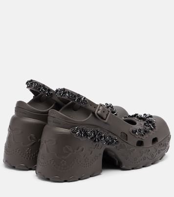 x Crocs embellished slingback pumps | Simone Rocha