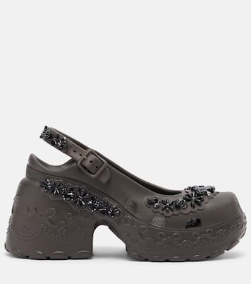 x Crocs embellished slingback pumps | Simone Rocha
