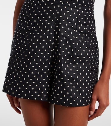 Sofia polka-dot halterneck linen romper | Faithfull