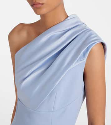 Robe asymétrique Gabriela en crêpe et satin | Solace London
