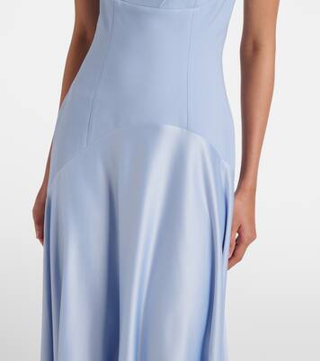 Robe asymétrique Gabriela en crêpe et satin | Solace London