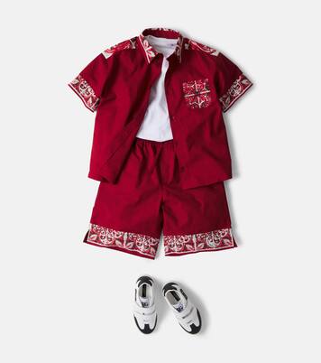 Majolica cotton-blend poplin shirt | Dolce&Gabbana Kids