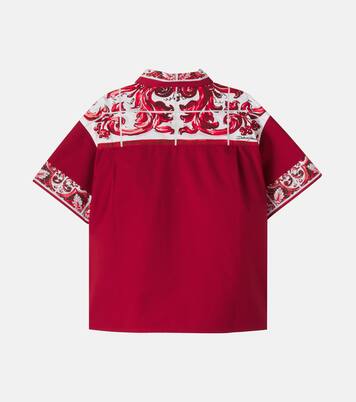 Majolica cotton-blend poplin shirt | Dolce&Gabbana Kids