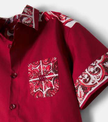 Majolica cotton-blend poplin shirt | Dolce&Gabbana Kids