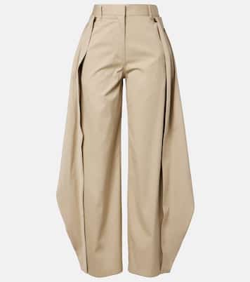 Cotton and silk gabardine wide-leg pants | Loewe