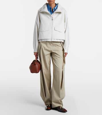 Cotton and silk gabardine wide-leg pants | Loewe
