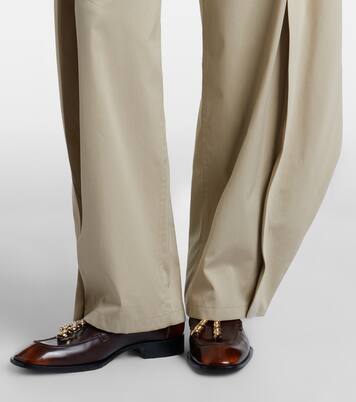 Cotton and silk gabardine wide-leg pants | Loewe