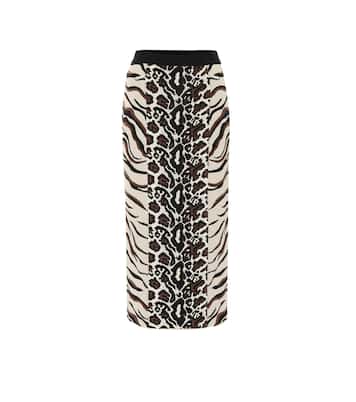 Animal-jacquard midi skirt | Stella McCartney