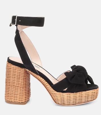 Plateausandalen aus Veloursleder | Miu Miu