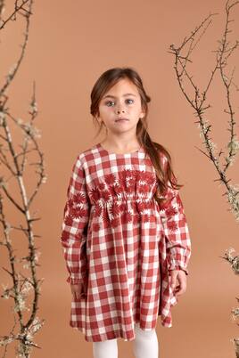 Robe brodée en coton à carreaux | Tartine et Chocolat