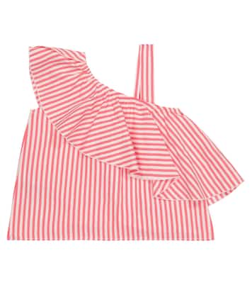 Striped ruffled top | Monnalisa