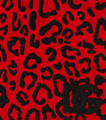 Leopard-print cotton jersey skirt | Dolce&Gabbana Kids