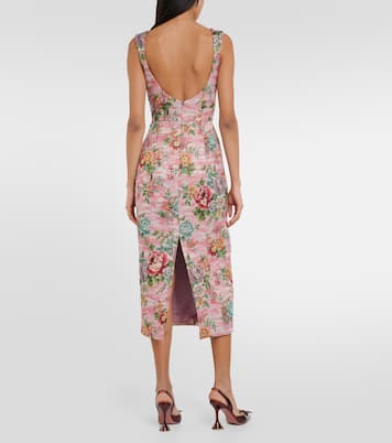 Robe midi bustier à fleurs | Markarian