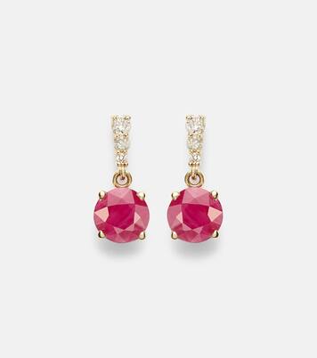 Boucles d'oreilles en or 14 ct, rubis et diamants | Stone and Strand