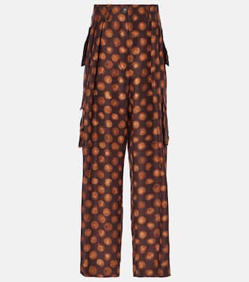 Bedruckte Cargohose aus Seide | Dries Van Noten