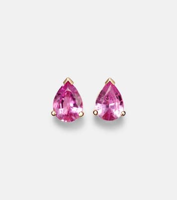 18kt rose gold earrings with sapphire and diamonds | Shay Jewelry