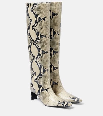 Ona 55 snake-effect leather knee-high boots | Khaite