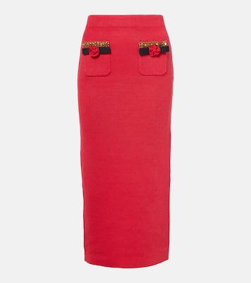 Midirock aus Strick mit Pailletten | Self-Portrait