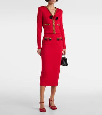 Midirock aus Strick mit Pailletten | Self-Portrait