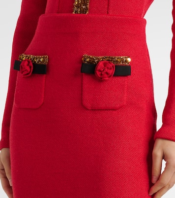 Midirock aus Strick mit Pailletten | Self-Portrait