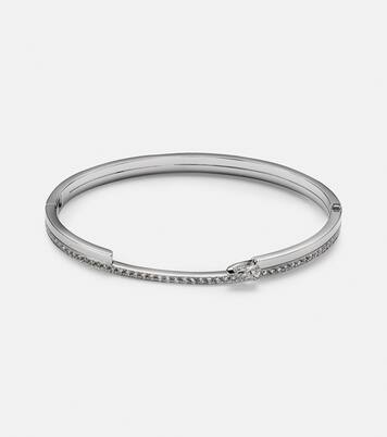 Serti Sur Vide 18kt white gold bangle with diamonds | Repossi
