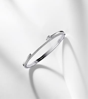 Serti Sur Vide 18kt white gold bangle with diamonds | Repossi