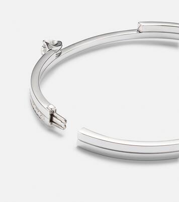 Serti Sur Vide 18kt white gold bangle with diamonds | Repossi