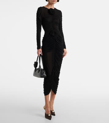 Floral-appliqué satin mules | Magda Butrym