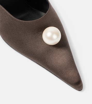 Floral-appliqué satin mules | Magda Butrym