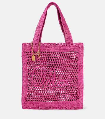 Summer Banana raffia-effect tote bag | Chloé