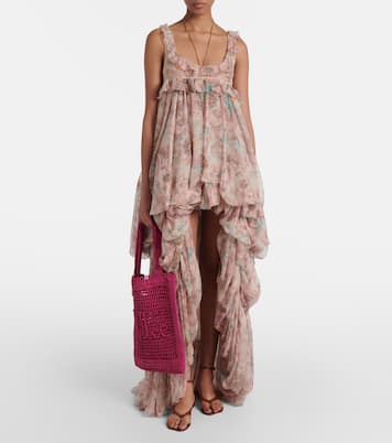 Summer Banana raffia-effect tote bag | Chloé