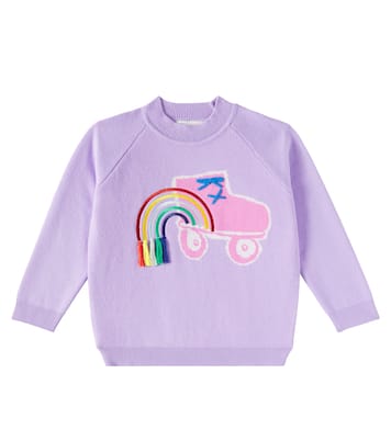 Embroidered cotton jersey sweatshirt | Stella McCartney Kids