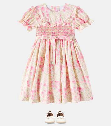 Floral-appliqué leather ballet flats | PèPè