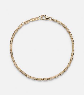 Block-Chain Mini 18kt gold bracelet with diamonds | Suzanne Kalan