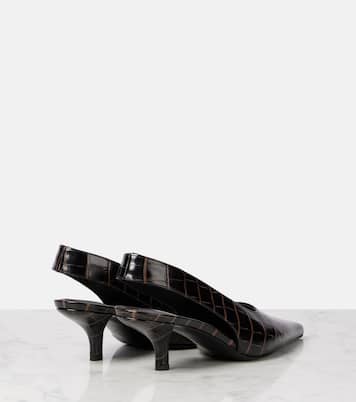 Croc-effect leather slingback pumps | Toteme