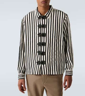 Striped velvet-trimmed silk shirt | Bode