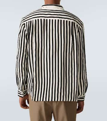 Striped velvet-trimmed silk shirt | Bode