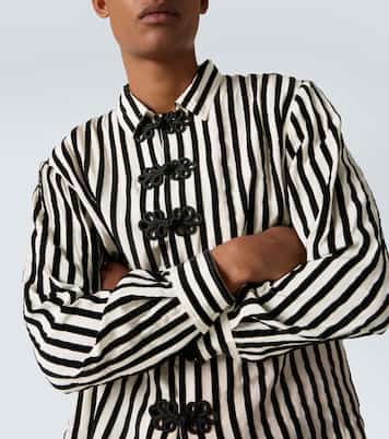 Striped velvet-trimmed silk shirt | Bode