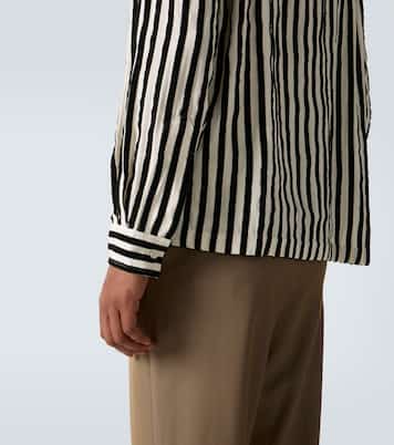 Striped velvet-trimmed silk shirt | Bode