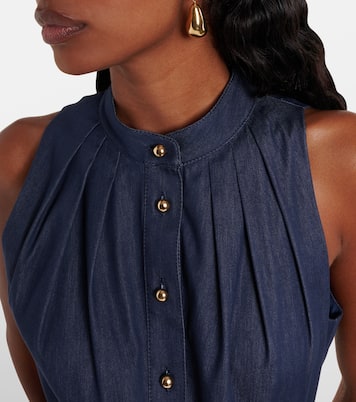 Abito midi in misto cotone arricciato | Carolina Herrera