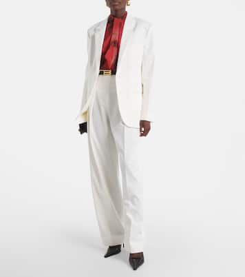 Pantalones anchos en mezcla de lana | Victoria Beckham