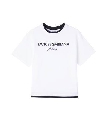 Logo embroidered cotton jersey T-shirt | Dolce&Gabbana Kids