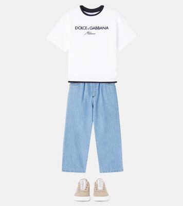 Logo embroidered cotton jersey T-shirt | Dolce&Gabbana Kids